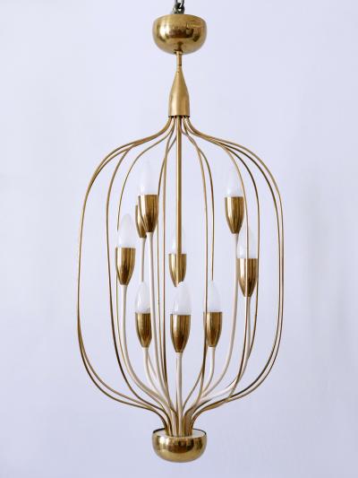 Exceptional Mid Century Modern Nine Flamed Chandelier or Pendant Lamp 1950s