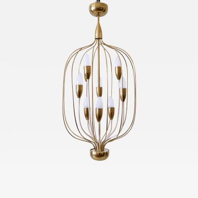 Exceptional Mid Century Modern Nine Flamed Chandelier or Pendant Lamp 1950s