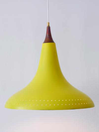 Exceptional Mid Century Modern Perforated Aluminium Pendant Lamp Austria 1960s
