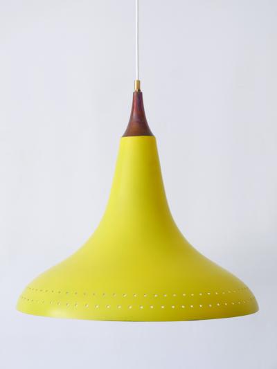 Exceptional Mid Century Modern Perforated Aluminium Pendant Lamp Austria 1960s