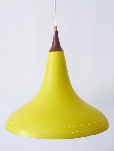 Exceptional Mid Century Modern Perforated Aluminium Pendant Lamp Austria 1960s