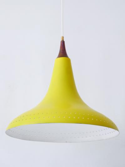 Exceptional Mid Century Modern Perforated Aluminium Pendant Lamp Austria 1960s