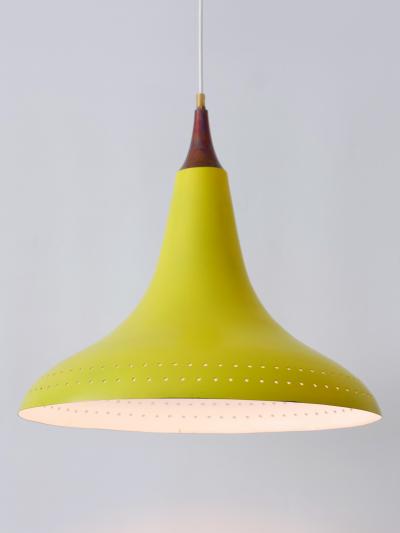 Exceptional Mid Century Modern Perforated Aluminium Pendant Lamp Austria 1960s