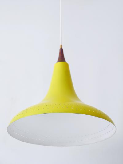 Exceptional Mid Century Modern Perforated Aluminium Pendant Lamp Austria 1960s