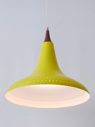 Exceptional Mid Century Modern Perforated Aluminium Pendant Lamp Austria 1960s