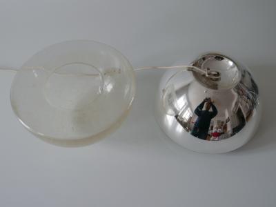 Exceptional Mid Century Modern Textured Glass Globe Table or Floor Lamp 1960s