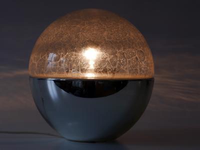 Exceptional Mid Century Modern Textured Glass Globe Table or Floor Lamp 1960s