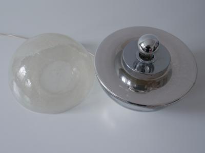 Exceptional Mid Century Modern Textured Glass Globe Table or Floor Lamp 1960s