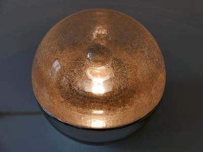 Exceptional Mid Century Modern Textured Glass Globe Table or Floor Lamp 1960s