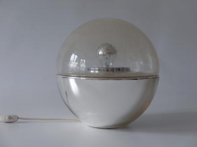 Exceptional Mid Century Modern Textured Glass Globe Table or Floor Lamp 1960s