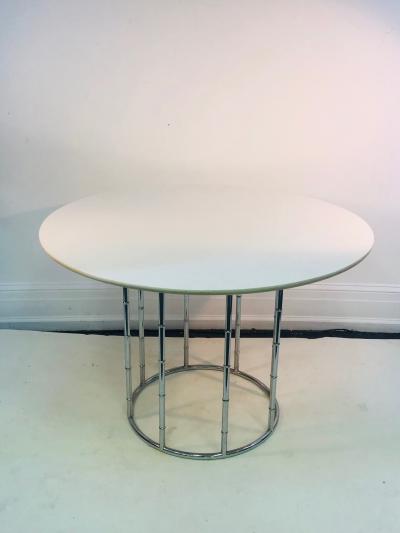 Exceptional Midcentury Style Faux Bamboo Chrome Dining Set