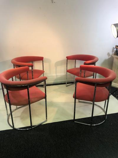 Exceptional Midcentury Style Faux Bamboo Chrome Dining Set