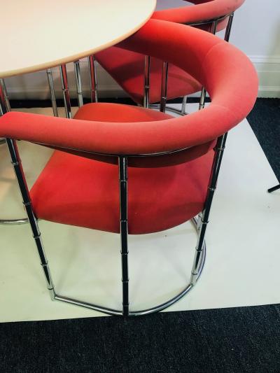 Exceptional Midcentury Style Faux Bamboo Chrome Dining Set