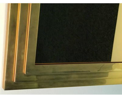Exceptional Modern Brass Finish Mirror Triple Tiered Design