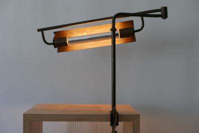 Exceptional Modernist Bauhaus Articulated Brass Clamp Table Lamp Germany 1930s