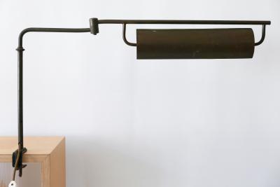Exceptional Modernist Bauhaus Articulated Brass Clamp Table Lamp Germany 1930s