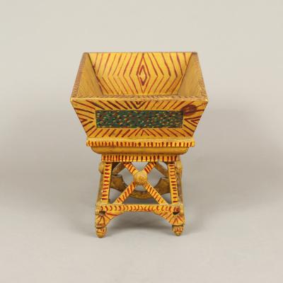 Exceptional Paint Decorated Dough Trough