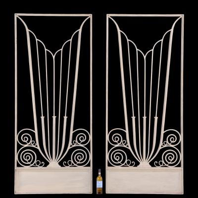 Exceptional Pair of Art Deco Style Iron Door Panels 