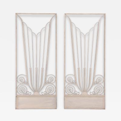 Exceptional Pair of Art Deco Style Iron Door Panels 