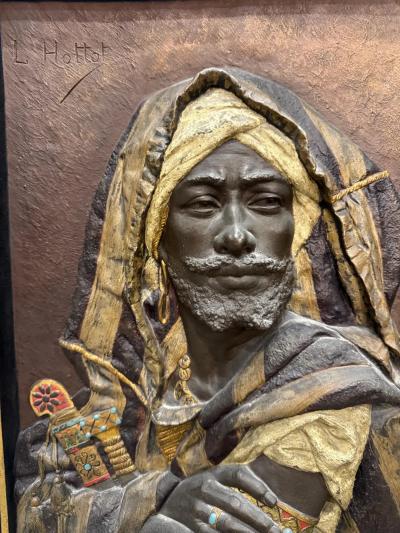 Exceptional Pair of Signed Louis Hottot Orientalist Polychrome Relief Panels