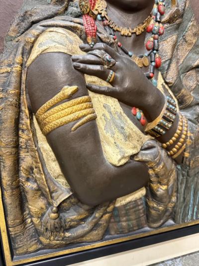 Exceptional Pair of Signed Louis Hottot Orientalist Polychrome Relief Panels