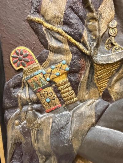 Exceptional Pair of Signed Louis Hottot Orientalist Polychrome Relief Panels