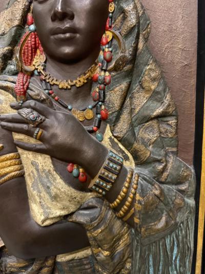 Exceptional Pair of Signed Louis Hottot Orientalist Polychrome Relief Panels