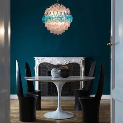 Exceptional Pair of Spherical Poliedri Chandeliers Murano