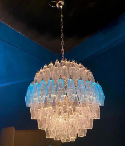 Exceptional Pair of Spherical Poliedri Chandeliers Murano
