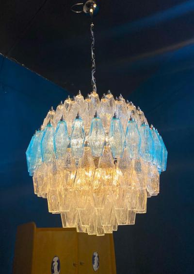 Exceptional Pair of Spherical Poliedri Chandeliers Murano
