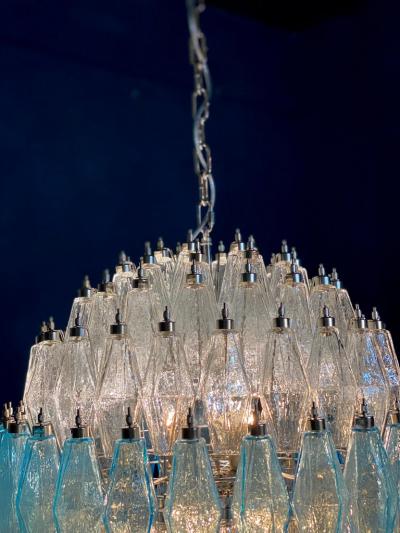 Exceptional Pair of Spherical Poliedri Chandeliers Murano