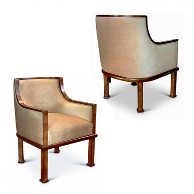 Exceptional Pair of Swedish Art Deco Club Chairs