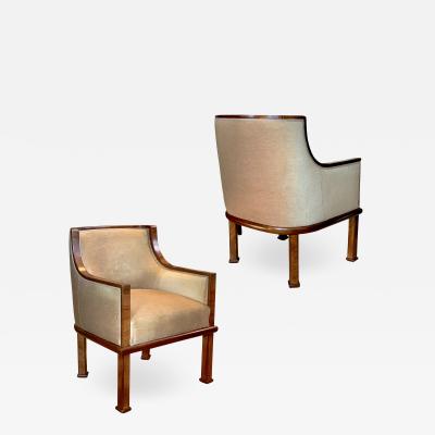 Exceptional Pair of Swedish Art Deco Club Chairs
