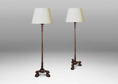 Exceptional Swedish Art Deco pair of standing lamps