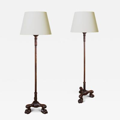 Exceptional Swedish Art Deco pair of standing lamps