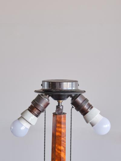 Exceptional Swedish Grace Floor Lamp in Birch with Carved Paw Feet 1920s