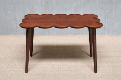 Exceptional Swedish Modern Cloud Form Mahogany Coffee Side Table 1940s