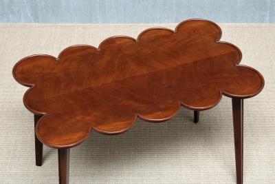 Exceptional Swedish Modern Cloud Form Mahogany Coffee Side Table 1940s