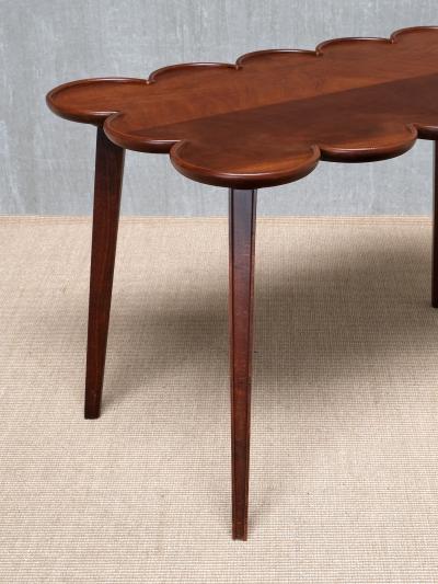 Exceptional Swedish Modern Cloud Form Mahogany Coffee Side Table 1940s
