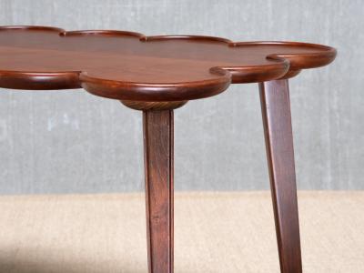 Exceptional Swedish Modern Cloud Form Mahogany Coffee Side Table 1940s