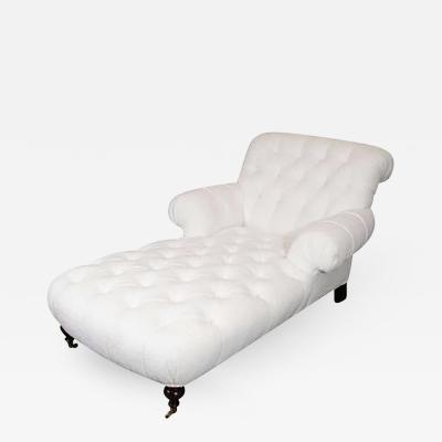 Exceptional White Tufted Terrycloth Recamier