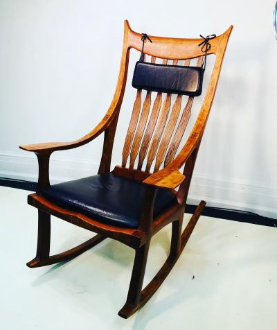 Exceptional and Monumental Rosewood Rocking Chair by Stephen ODonnell