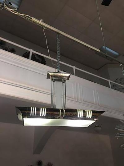 Exceptional and Rare Chrome Art Deco Chandelier