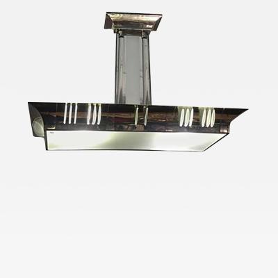 Exceptional and Rare Chrome Art Deco Chandelier