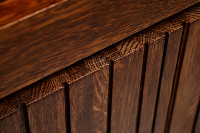 Exceptional and Unique Freestanding Sideboard in Solid Oak Belgium 1970