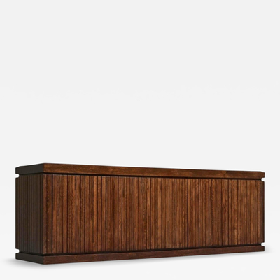 Exceptional and Unique Freestanding Sideboard in Solid Oak Belgium 1970
