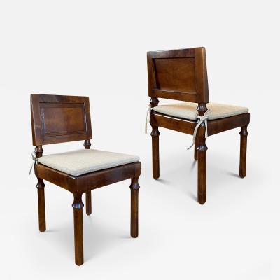 Exceptional and Unique Pair of Swedish Art Deco Chairs in Birch