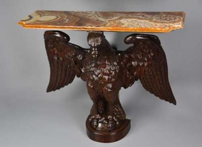 Exceptional large 18thc carved walnut eagle table or eagle carving