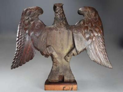Exceptional large 18thc carved walnut eagle table or eagle carving