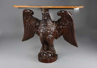 Exceptional large 18thc carved walnut eagle table or eagle carving